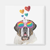 St. Bernard Hund mit HerzValentinstag Magnet (Vorne)