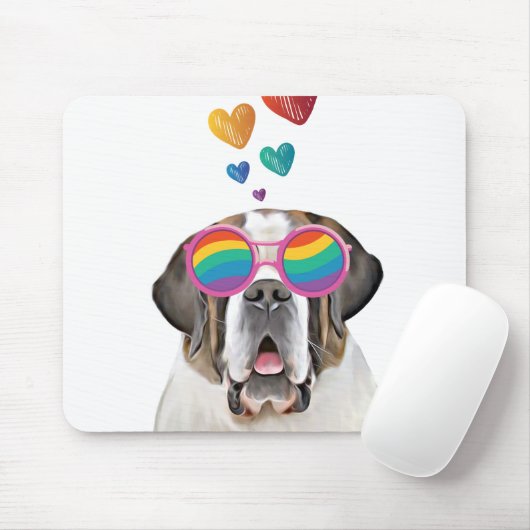 St. Bernard Hund mit HerzValentinstag Mousepad (Mit Mouse)