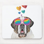 St. Bernard Hund mit HerzValentinstag Mousepad (Vorne)