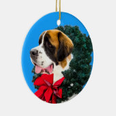 St. Bernard Hund mit Krustenverzierung Keramik Ornament (Rechts)