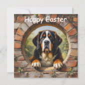 St. Bernard Hund - Ostern Feiertagskarte (Rückseite)