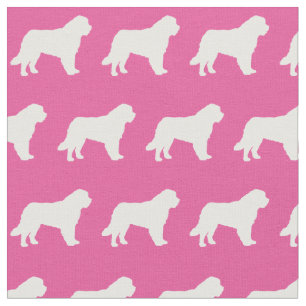 St Bernard Hund Silhouette Pet Pink Stoff