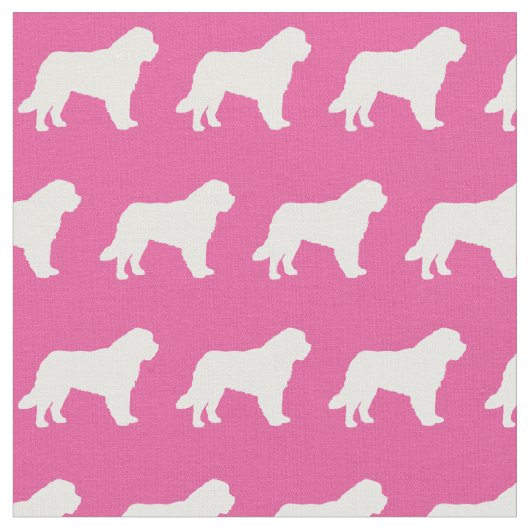 St Bernard Hund Silhouette Pet Pink Stoff (Nahaufnahme)