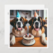 St. Bernard Hundeinladung, Hund Geburtstag Einladung (Vorne/Hinten)