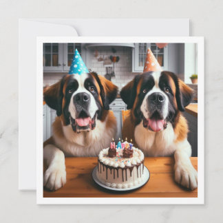 St. Bernard Hundeinladung, Hund Geburtstag Einladung