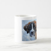 St. Bernard im Schnee Kaffeetasse (Mittel)