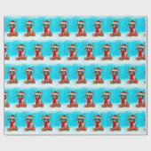 St. Bernard im Schnee mit Weihnachtsgeschenken Geschenkpapier (Flach)