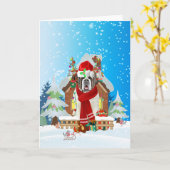 St. Bernard im Schnee mit Weihnachtsgeschenken Karte (Gelbe Blume)