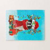 St. Bernard im Schnee mit Weihnachtsgeschenken Puzzle (Horizontal)