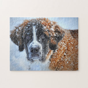 St. Bernard im Schnee Puzzle