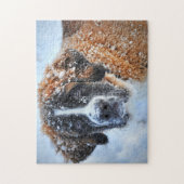 St. Bernard im Schnee Puzzle (Vertikal)