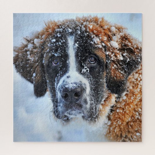 St. Bernard im Schnee Puzzle (Vertikal)