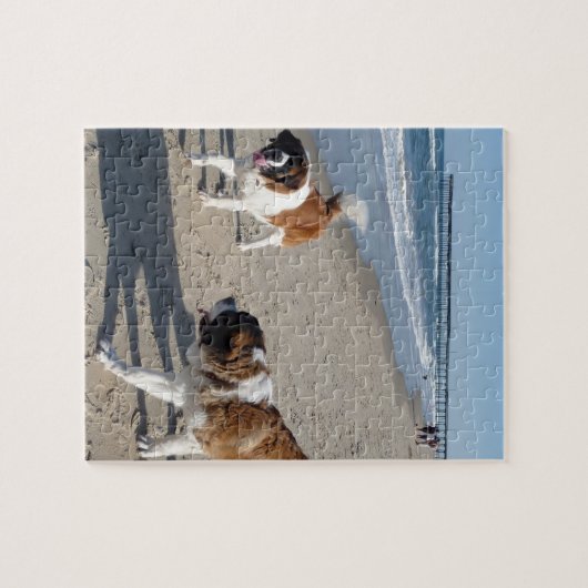 St. Bernard im Strandpuzzle Puzzle (Horizontal)