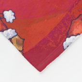 St. Bernard in Hat Pattern On Red Fleecedecke (Ecke)