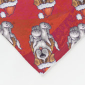 St. Bernard in Hat Pattern On Red Fleecedecke (Ecke)