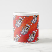 St. Bernard in Hat Pattern On Red Jumbo-Tasse (Vorderseite)