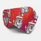 St. Bernard in Hat Pattern On Red Krawatte (Gerollt)