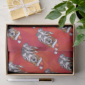 St. Bernard in Hat Pattern On Red Seidenpapier (Geschenk)