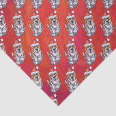 St. Bernard in Hat Pattern On Red Seidenpapier (Ausschnitt)
