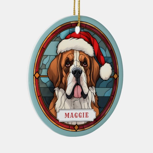 St. Bernard Keramik Circle Ornament (Rechts)