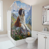 St. Bernard Landschaftliche Wildblume Duschvorhang (Beispiel)