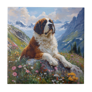 St. Bernard Landschaftliche Wildblume Fliese