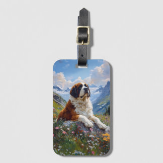 St. Bernard Landschaftliche Wildblume Gepäckanhänger
