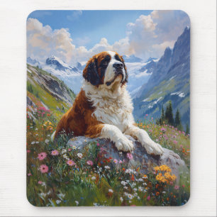 St. Bernard Landschaftliche Wildblume Mousepad