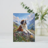 St. Bernard Landschaftliche Wildblume Postkarte (Stehend Vorderseite)