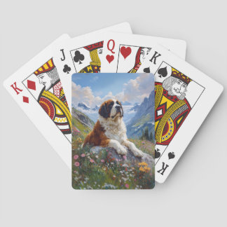 St. Bernard Landschaftliche Wildblume Spielkarten