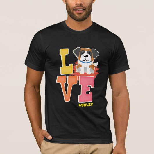 St. Bernard liebt niedliche Farbe T-Shirt (Vorderseite)