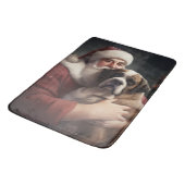 St. Bernard mit dem Weihnachtsmann Weihnachten Badematte (Schrägansicht)