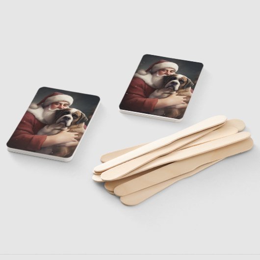 St. Bernard mit dem Weihnachtsmann Weihnachten Fächer (Non-assembled)