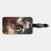 St. Bernard mit dem Weihnachtsmann Weihnachten Gepäckanhänger (Rückseite horizontal)