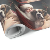 St. Bernard mit dem Weihnachtsmann Weihnachten Geschenkpapier (Rolleneckpunkt)
