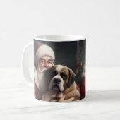 St. Bernard mit dem Weihnachtsmann Weihnachten Kaffeetasse (Vorderseite Links)