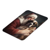 St. Bernard mit dem Weihnachtsmann Weihnachten Magnet (Linke Seite)