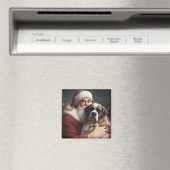 St. Bernard mit dem Weihnachtsmann Weihnachten Magnet (In Situ (Geschirrspüler))