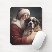 St. Bernard mit dem Weihnachtsmann Weihnachten Mousepad (Mit Mouse)