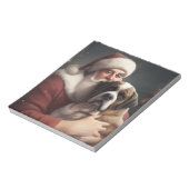 St. Bernard mit dem Weihnachtsmann Weihnachten Notizblock (Rotiert)