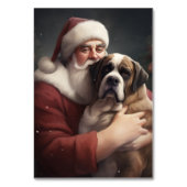 St. Bernard mit dem Weihnachtsmann Weihnachten Tischnummer (Rückseite)