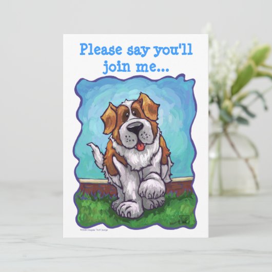 St. Bernard Party Centre Einladung (Stehend Vorderseite)