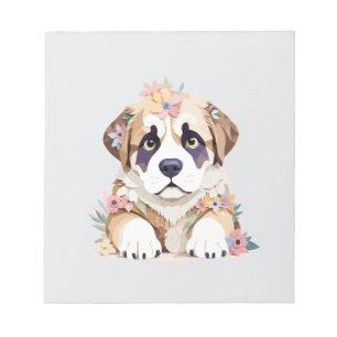 St. Bernard Playful Adorable Fun Tierfarben Notizblock