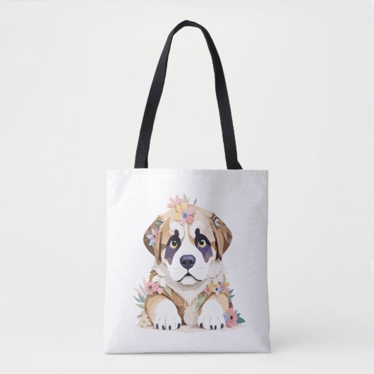 St. Bernard Playful Adorable Fun Tierfarben Tasche (Vorderseite)