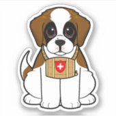 St. Bernard Puppy Aufkleber (Vorderseite)