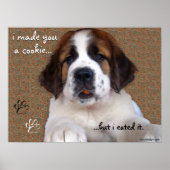 St Bernard Puppy Cookie Poster (Vorne)