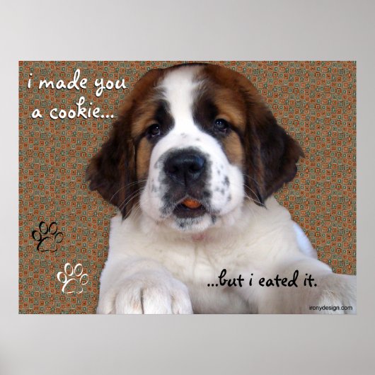 St Bernard Puppy Cookie Poster (Vorne)