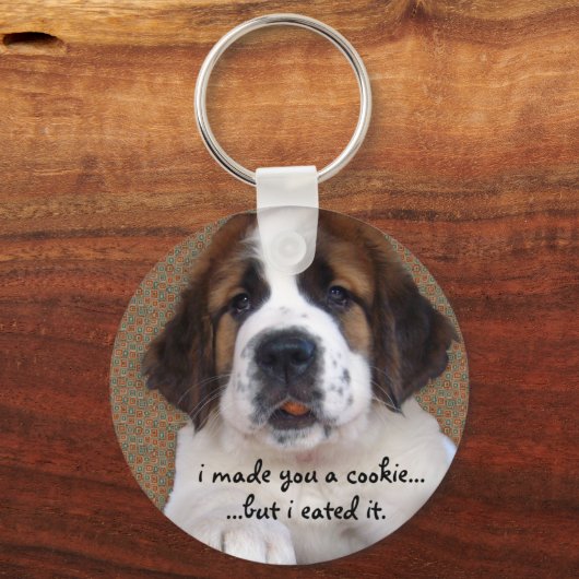 St Bernard Puppy Cookie Schlüsselanhänger (Vorderseite)