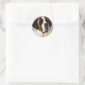 St. Bernard Puppy Docker / Label Runder Aufkleber (Tasche)