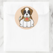 St. Bernard Puppy Runder Aufkleber (Tasche)